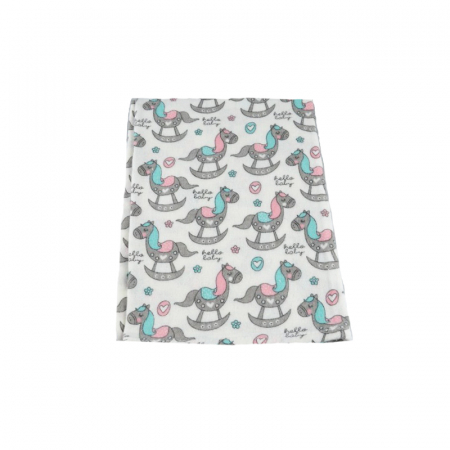 Aleze si chilotei scutec - Scutec din finet reutilizabil 80 x 60 cm pentru bebelusi Mini Junior FCB1-G, Multicolor