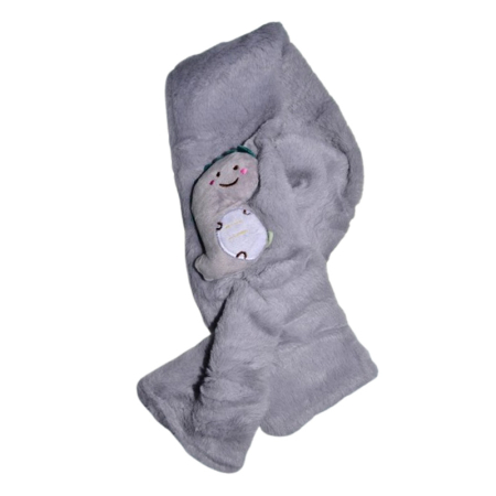 Fulare si esarfe baieti - Fular pufos, pentru baieti, Mini Junior F1711, Gri