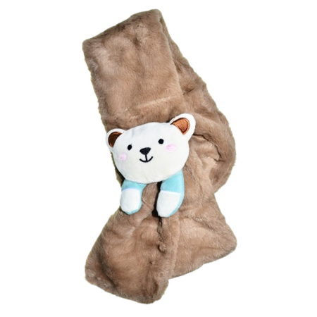 Îmbrăcăminte băieți - Fular pufos, pentru baieti, Mini Junior F1711M3, Maro