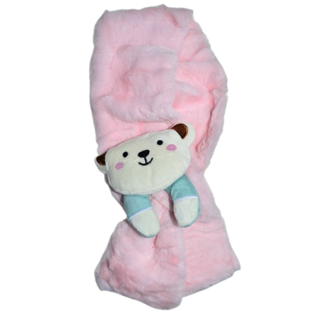 Fulare si esarfe fete - Fular pufos, pentru fete, Mini Junior F1711R4, Roz