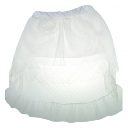 Fusta eleganta din tulle pentru fete Minijunior MJ0606-1, Alb [1]