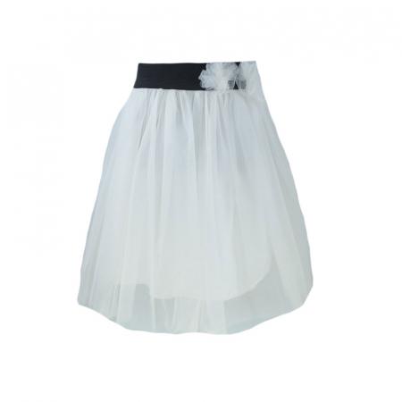 Fuste - Fusta eleganta pentru fete Mini Junior FAF-1-110-cm, Alb