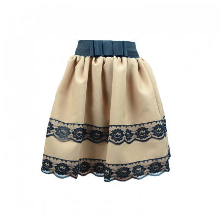 Fuste - Fusta eleganta pentru fete Mini Junior SN-13-110-cm, Bej