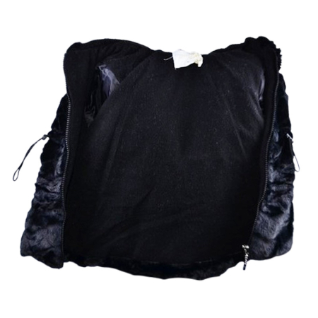 Geaca din blana artificiala, cu gluga, pentru fete Happy House HH650N-8, Negru [4]