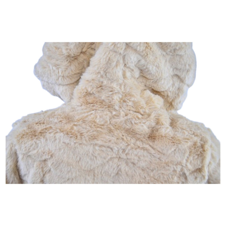 Geaca din blana artificiala, cu gluga, pentru fete Happy House HH650-8, Crem [5]