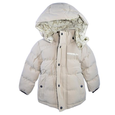 Geci de iarna - Geaca imblanita, cu gluga, pentru baieti, Happy House KK1035-1, Crem