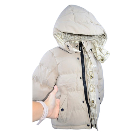 Geaca imblanita, cu gluga, pentru baieti, Happy House KK1035-1, Crem [2]