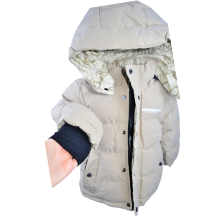 Geaca imblanita, cu gluga, pentru baieti, Happy House KK1035-1, Crem [3]