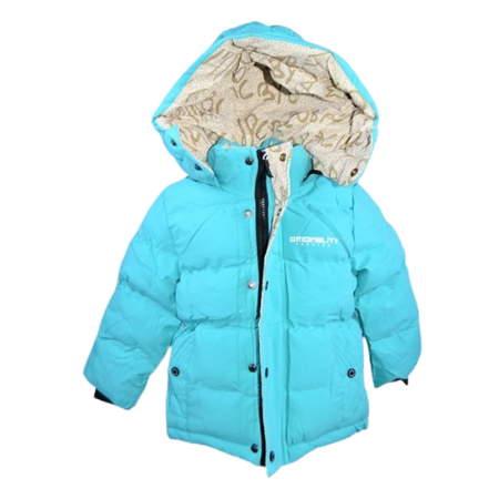 Geci de iarna - Geaca imblanita, cu gluga, pentru baieti, Happy House KK1036-1, Turcoaz