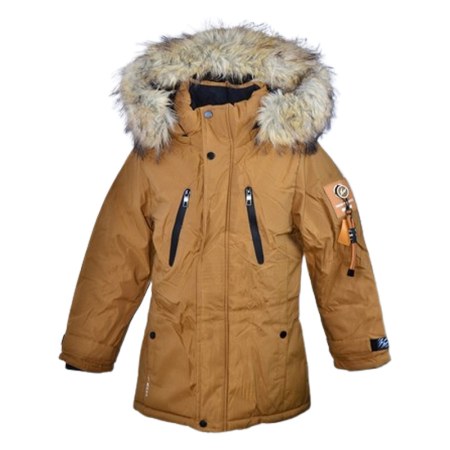 Geci de iarna - Geaca imblanita, cu gluga, pentru baieti, Happy House KK1129-8, Maro