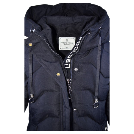 Geaca imblanita, cu gluga, pentru baieti, Happy House KK2340-8, Negru [5]