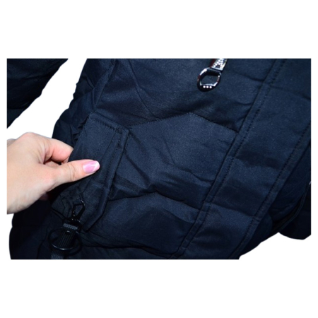 Geaca imblanita, cu gluga, pentru baieti, Happy House KK2340-8, Negru [3]