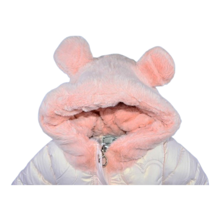 Geaca imblanita, cu gluga, pentru fete, Happy House KK2116-1, Roz [1]