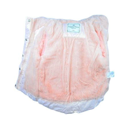 Geaca imblanita, cu gluga, pentru fete, Happy House KK2116-1, Roz [6]