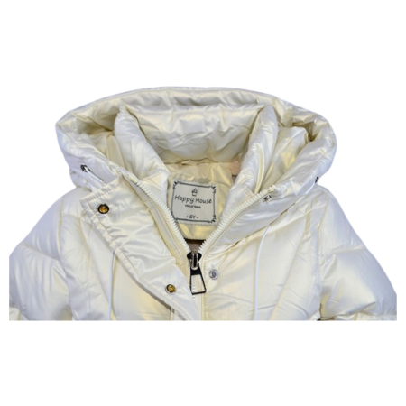 Geaca imblanita, cu gluga, pentru fete, Happy House KK2196-4, Argintiu [5]