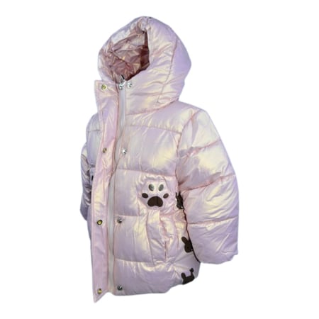 Geaca imblanita, cu gluga, pentru fete, Happy House KK2267-1, Roz [4]