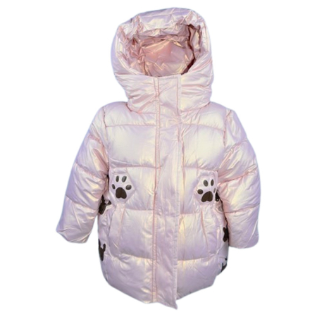 Geci de iarna - Geaca imblanita, cu gluga, pentru fete, Happy House KK2267-1, Roz