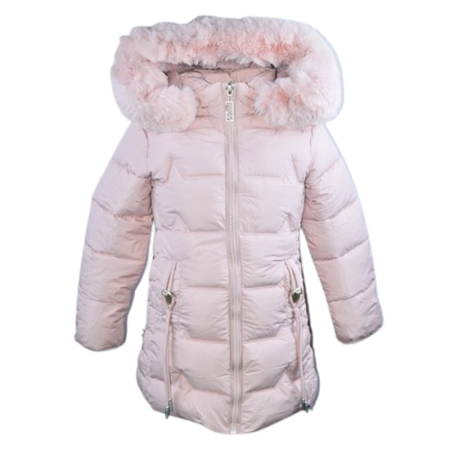 Îmbrăcăminte fete - Geaca imblanita, cu gluga, pentru fete, Happy House KK2306-6, Roz