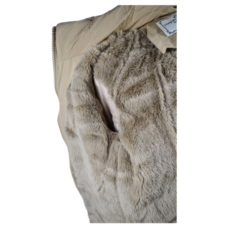 Geaca imblanita, cu gluga, pentru fete, Happy House KK2308-6, Crem [7]