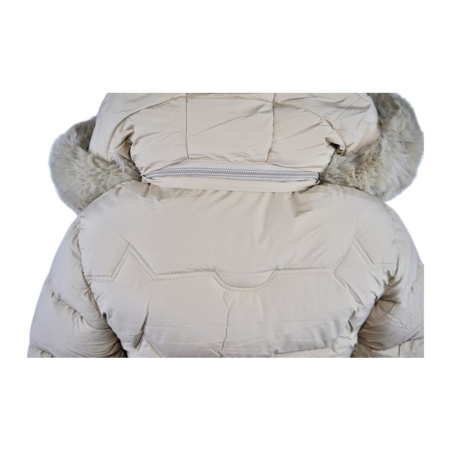 Geaca imblanita, cu gluga, pentru fete, Happy House KK2308-6, Crem [5]