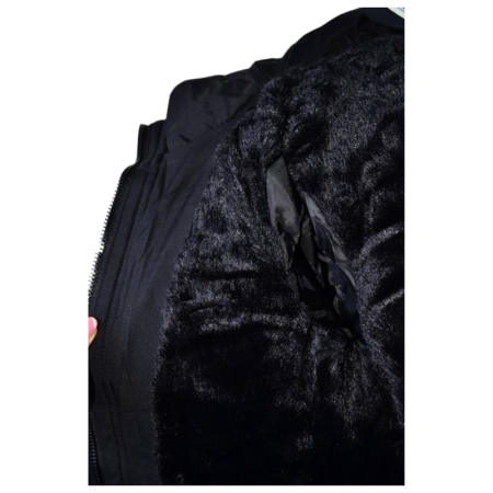 Geaca imblanita, cu gluga, pentru fete, Happy House KK2313-6, Negru [8]