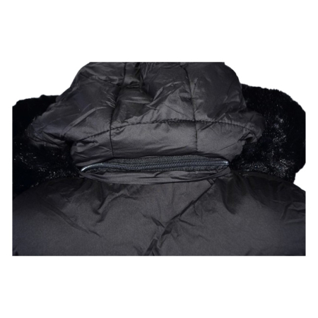 Geaca imblanita, cu gluga, pentru fete, Happy House KK2313-6, Negru [6]