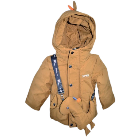 Geci de iarna - Geaca imblanita, cu jucarie, pentru baieti, Happy House KK1135-1, Maro