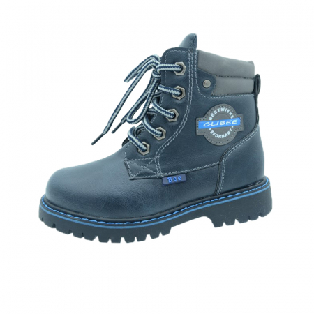 Ghete si cizme baieti - Ghete imblanite pentru baieti Clibee GB-001-41831-32, Bleumarin