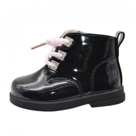 Ghete si cizme fete - Ghete imblanite pentru fete Apawwa SQ626-B, Negru