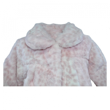 Palton din blana artificiala cu imprimeu animal print pentru fete Mini Junior 2351, Roz [3]