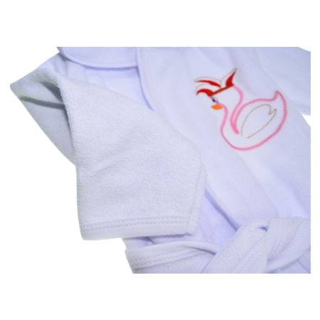 Halat de baie, din bumbac, pentru copii, Mini Junior H1511L-1, Alb [2]