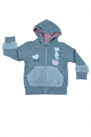 Hanorace - Hanorac cu maneca lunga pentru fete Happy House WB-2329-98, Gri