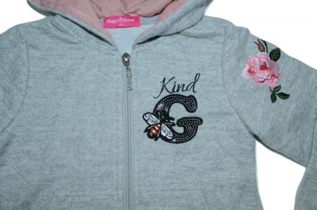 Hanorac pentru fete Happy House QQ-6300G-110, Gri [1]