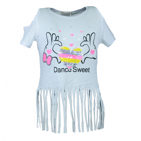 Tricouri fete - Tricou pentru fete Happy House HB-2780, Alb