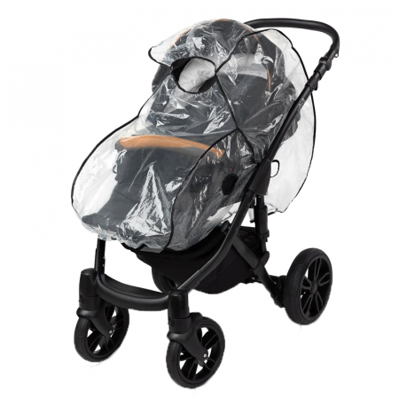 Carucioare - Husa de ploaie pentru carucior cu maner reversibil Caretero 522101, Transparent