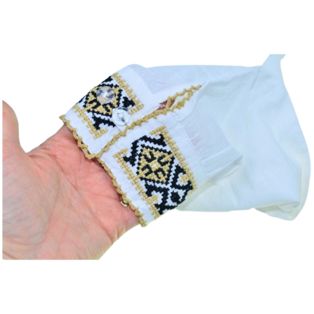 Ie tip camasa, cu guler si maneca lunga, pentru baieti, Mini Junior IE-MJ18, Alb [2]