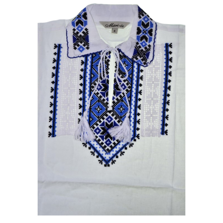 Ie tip camasa, cu guler si maneca lunga, pentru baieti, Mini Junior IE-MJ20-4, Alb [2]