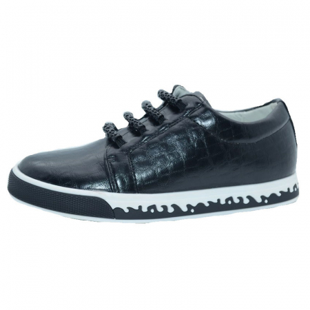 Pantofi cu siret si scai fete - Pantofi pentru fete Bessky HF7112-1N-32, Negru