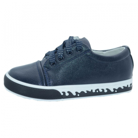 Pantofi cu siret si scai fete - Pantofi pentru fete Bessky HF7117-2B-29, Bleumarin