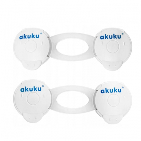 Accesorii camera bebe - Set 2 protectii pentru blocarea usilor Akuku A0650, Alb