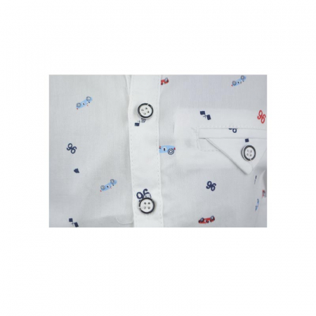 Camasa cu maneca scurta pentru baieti Happy House JF-1863A-98 cm, Alb [2]