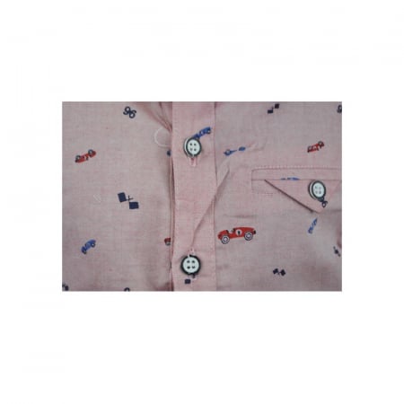 Camasa cu maneca scurta pentru baieti Happy House JF-1863R-80 cm, Roz [2]