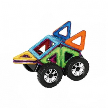 Jucarii interactive - Joc constructii magnetice masinute 18 piese Piccolino 194922, Multicolor