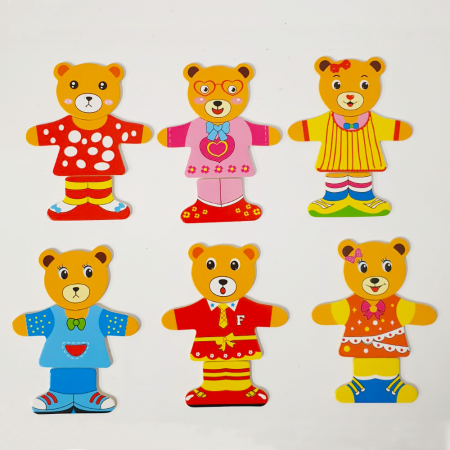 Joc de potrivire - Familia ursuletilor simpatici, puzzle din lemn, 72 piese, WD5025 [2]