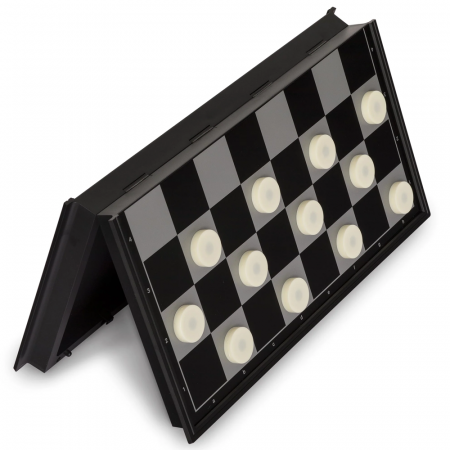 Joc de societate 3 in 1 de sah, table si dame, 62 piese magnetice, pliabil, 32 x 32 cm, CB02 [4]