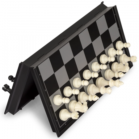 Joc de societate 3 in 1 de sah, table si dame, 62 piese magnetice, pliabil, 32 x 32 cm, CB02 [3]