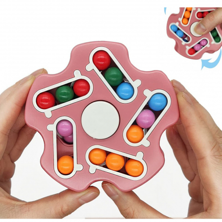Jucarie antistres Mini Junior Fidget Spinner Magic Cube 107395, Roz [1]