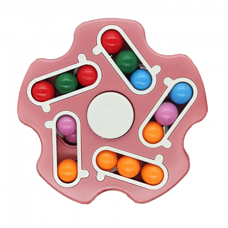 Jucarii antistres - Jucarie antistres Mini Junior Fidget Spinner Magic Cube 107395, Roz