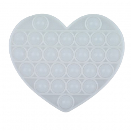 Jucarii antistres - Jucarie antistres Pop It Now & Flip It Mini Junior Inima 105063, Alb