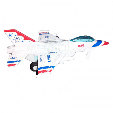 Joaca, activitati si ambalaje - Jucarie avion metalic 13 cm Midex Speed Thunder 447545, Alb